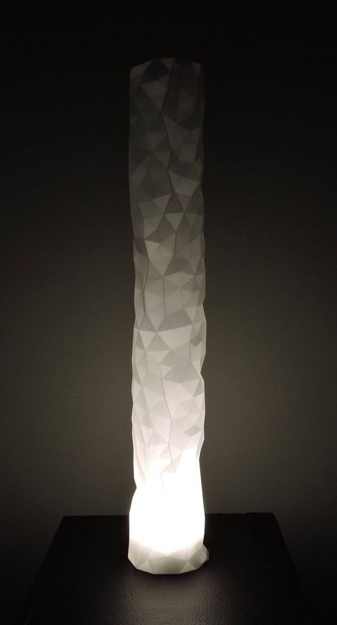 Tall illuminated sculptural column