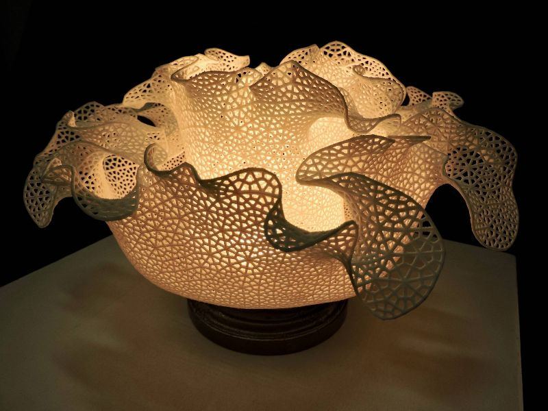 Pendant light with curved geometry