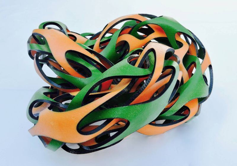 Orange woven sculptural form